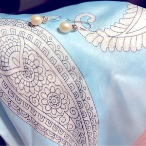 Pearl Drops with Bezel set tiny rhinestone above Pearl .